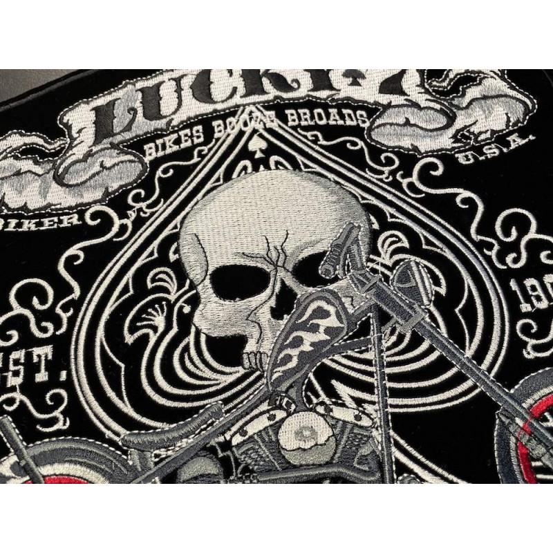 Lucky 7 Print Iron-On Patch For Jackets / Biker Patch